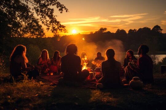 Drum circle nature ritual music shaman