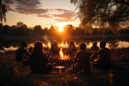 Drum circle nature ritual music shaman