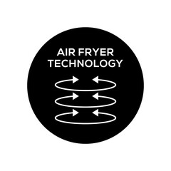 Simple Air Fryer Technology Badge Logo Design. Fine line symbol vector