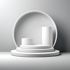 Fototapeta premium vector 3d rendering of a cylindrical background with a podium.