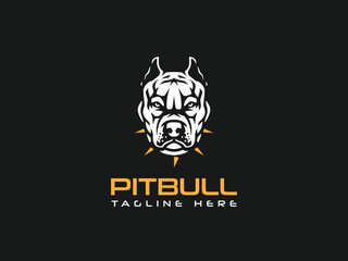 pitbull dog logo vector  illustration, logo template