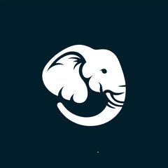 Simple Elephant Logo. African Wildlife Elephant Logo Icon Vector Illustration
