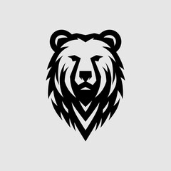 Modern and minimalist bear logo vector icon design template