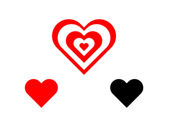 heart symbol in red and white color, love
