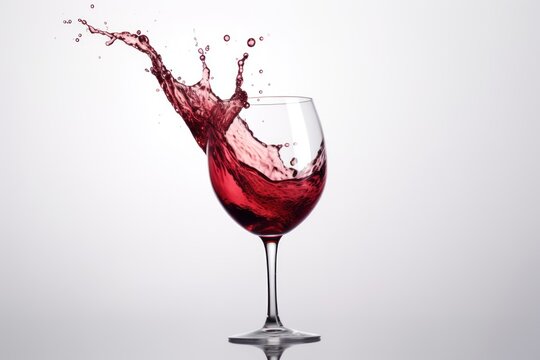  a glass of red wine with a splash of water on the top of it and a splash of water on the bottom of the glass to the bottom of the glass.