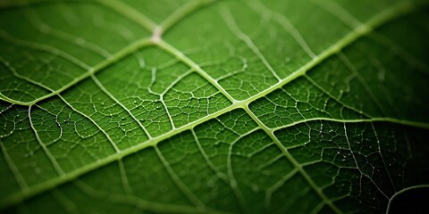 Obraz premium Macro shot of the intricate structure of a leaf , concept of Botanical composition