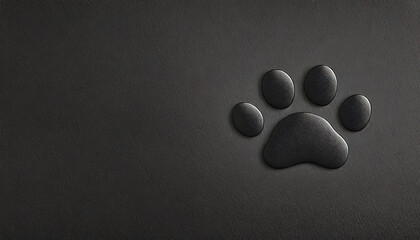 A paw print. Foot trail of dog. Puppy dog trail paw prints.information concept.Top view.Copy space.