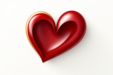 Close-up, 3d mockup of beautiful heart with minimal background
