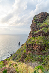 Fototapeta na wymiar Calhau da Lapa valley hiking trail at Madeira