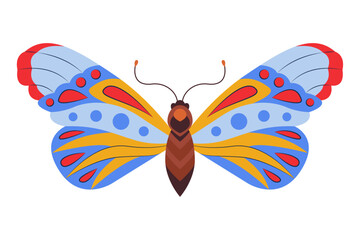 Colorful Butterfly logo isolated. Butterfly illustration. Beautiful insects isolated on white background. Spring summer seasons butterfly. design element. Vector illustration