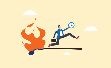 Employees feel panicked or burned out to complete work according to the specified deadline. he rushes to complete many tasks at once or keeps up with an urgent work schedule.