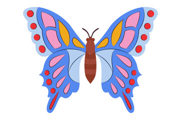 Colorful Butterfly logo isolated. Butterfly illustration. Beautiful insects isolated on white background. Spring summer seasons butterfly. design element. Vector illustration