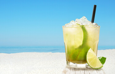 Caipirinha Cocktail on the Beach - Background