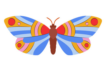 Colorful Butterfly logo isolated. Butterfly illustration. Beautiful insects isolated on white background. Spring summer seasons butterfly. design element. Vector illustration