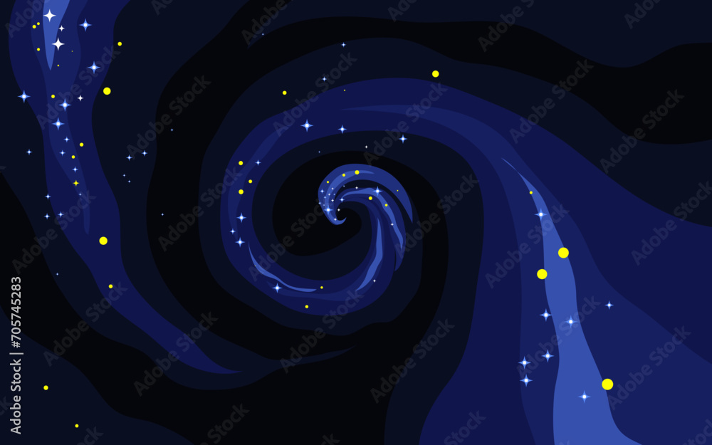 Sticker vector space background . cute flat style template with stars in outer space