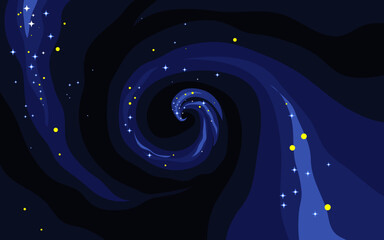 Vector space background . Cute flat style template with Stars in Outer space