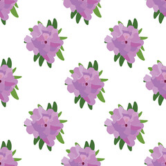 Rhododendron flower seamless pattern. Stock vector illustration