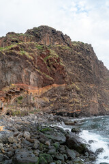 Remote village Calhau da Lapa on Madeira in a gorge