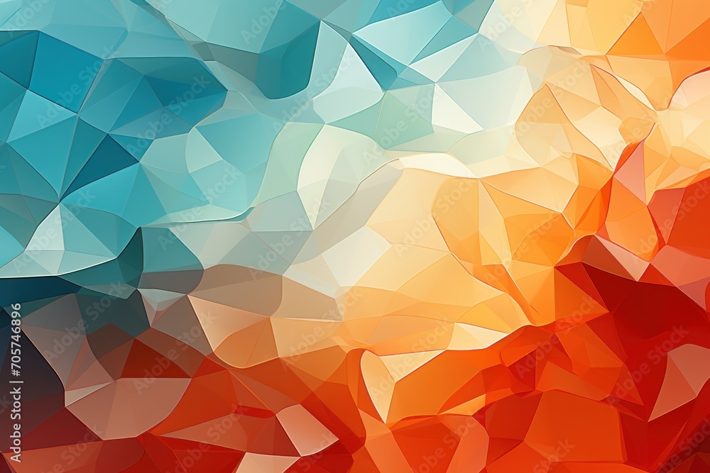 Poster a multicolored abstract background consisting of polygonic shapes that appear to have been made up o