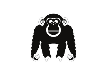 Chimpanzee minimal style icon illustration design