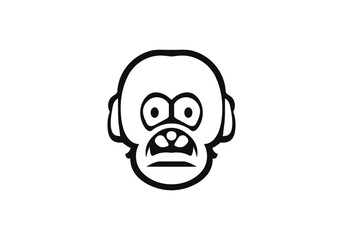 Chimpanzee minimal style icon illustration design