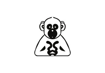 Chimpanzee minimal style icon illustration design