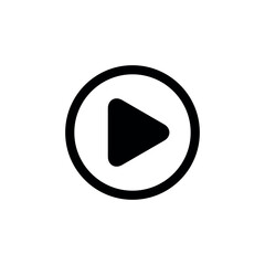 Play Button Icon Vector Simple Design