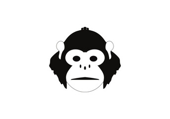 Chimpanzee minimal style icon illustration design