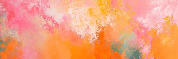 Obraz na płótnie Canvas Banner illustration featuring a fusion of peach watercolor-style brush strokes, creating a dreamy and artistic abstract background.