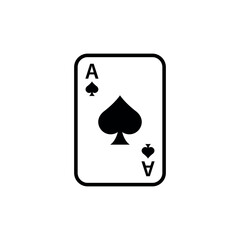 Poker Card Icon Vector Simple Design