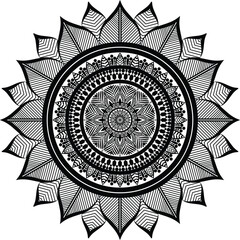 Beautiful floral pattern mandala art isolated on a white background, decoration element for meditation poster, yoga, banner, henna, invitation, cover page, design element mandala art, vector art