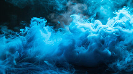 Fototapeta na wymiar blue neon cloud of smoke.