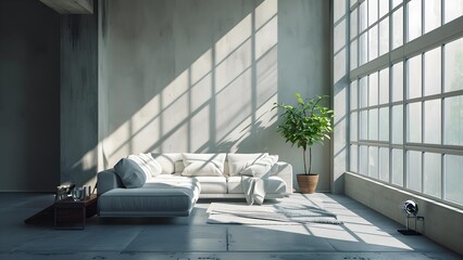 Empty modern living room, AI generative