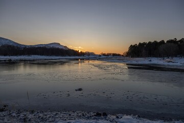 Sunset in the mountains