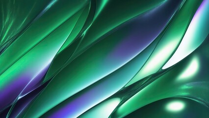 Obraz premium Abstract Green iridescent holographic background