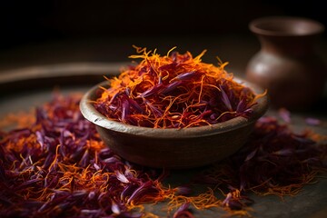 Saffron is a highly prized spice that is derived from the stigmas of the Crocus sativus flower. These delicate threads are hand-picked and carefully dried to create a potent and flavorful ingredient t