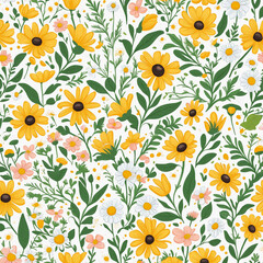 Floral design for a seamless pattern