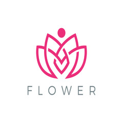 Minimalist elegant flower rose beauty with line art style. logo use cosmetics, yoga and spa logo design inspiration