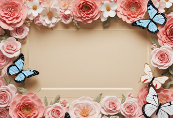 Floral and Butterfly 3D Wall Art Frame