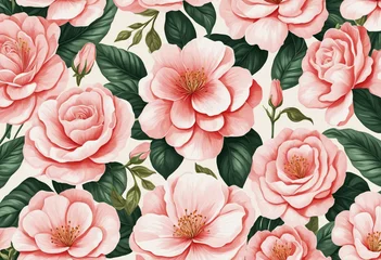 Behang 3d wallpaper of beautiful flower background  © SR07XC3