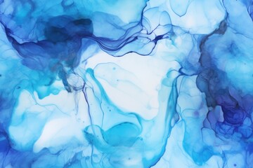  a close up view of a blue and white fluid paint textured with blue and white ink and ink smudges on the surface of the surface of the image.