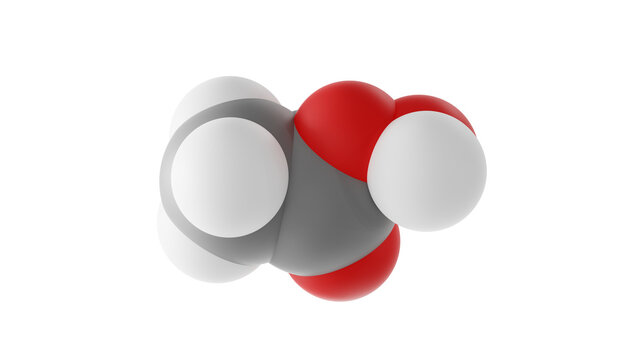 peracetic acid molecule, peroxy acid, molecular structure, isolated 3d model van der Waals