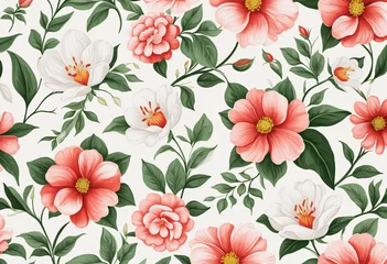 Tuinposter Stunning 3D floral wallpaper © SR07XC3