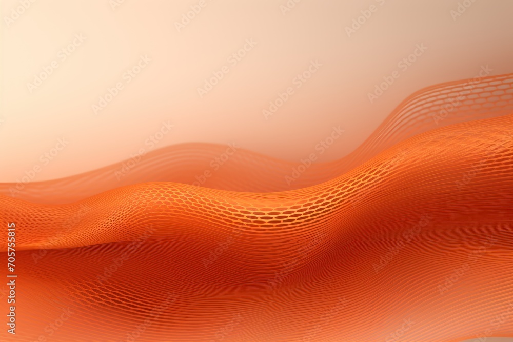Poster  an orange background with wavy lines in the shape of a wave and a white background with a light orange color in the middle of the image and a white background.