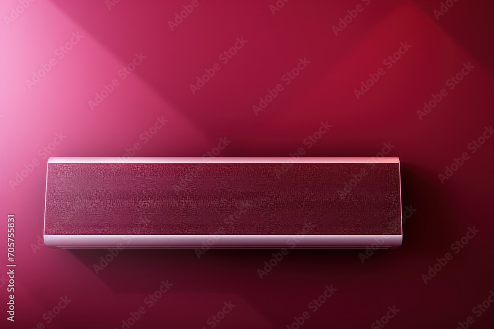 Aufkleber a close up of a red speaker on a red and pink wall with a shadow of the speaker on the left side of 