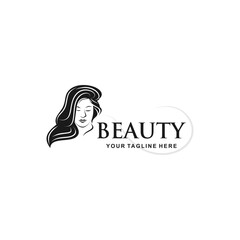 Beauty woman logo isolated on white background. Design beauty woman for logo, Simple and clean flat design of the beauty woman logo template. Suitable for your design need, logo, illustration.