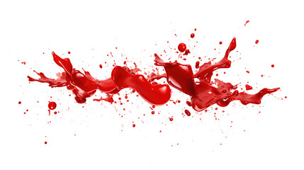 Red dripping blood. Blood spot set on transparent background