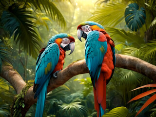 Multi colored macaw