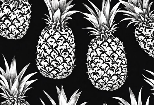 Pineapple isolated on white background v3