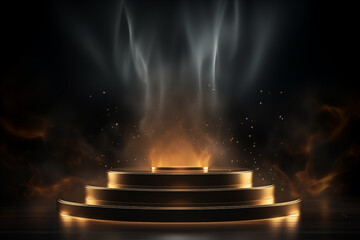 Gold podium on dark background award ceremony online casino bonus